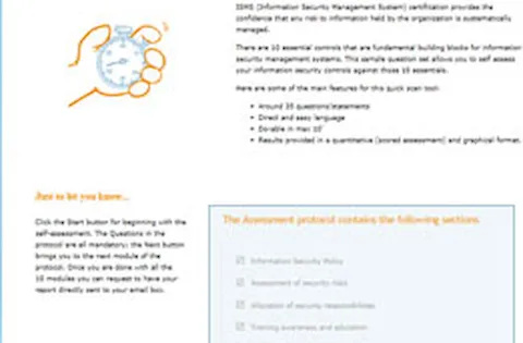 Self assessment tool